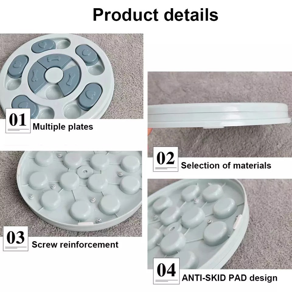 Aurum Paws IQ Puzzle Slow Feeder Bowl for Dogs and Cats